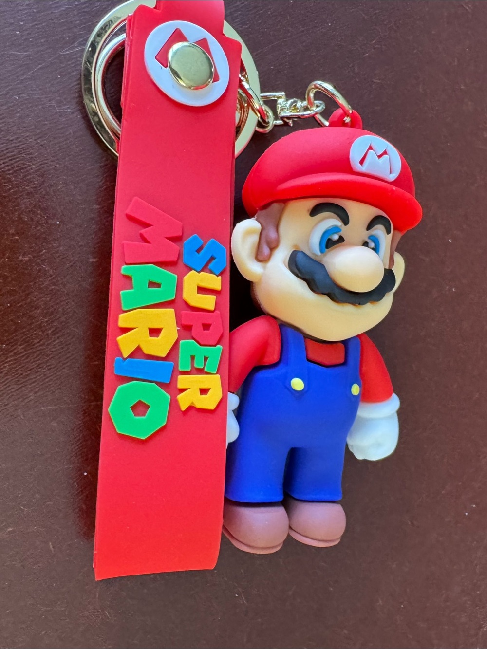 Red & Blue Kids Character Keychain with Strap - Super Mario